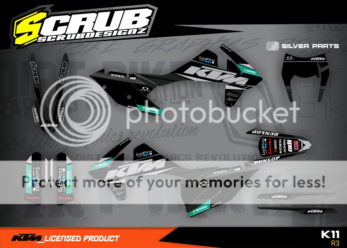 KTM EXC Dekor Grafik Set 125 250 300 350 450 500 2017 2018 '17 '18